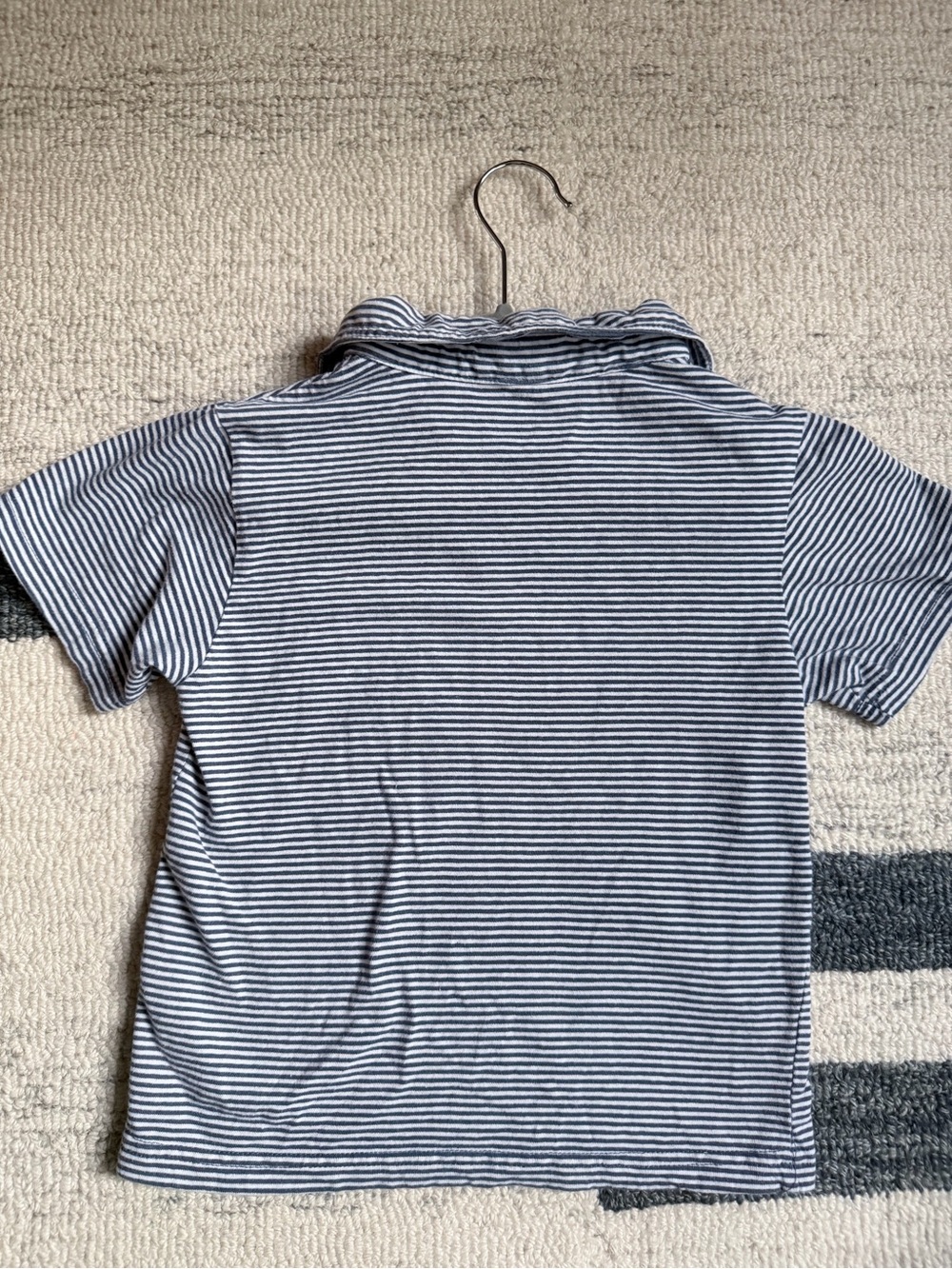johnnie-O Navy & White Striped Polo with Yellow Accent - Picture 3 of 3